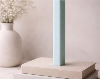 Große quadratische Stumpenkerze, handgefertigte Sojawachskerze, nicht parfümierte dekorative Kerze, skandinavisches Wohndekorgeschenk