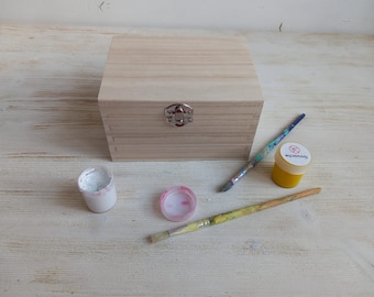 Keepsake Box With Lid, Small wood Unfinished Plain DIY Craft Storage Jewelry Gift box Craft