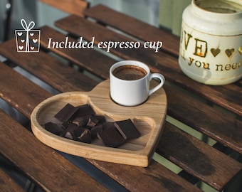 Handcrafted Oak Wood  Coffee Tray, Wooden Serving Tray, Natural coasters, Espresso wood tray, Mug coasters