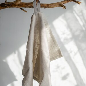 Natural colour linen tea towel, Washed linen kitchen towel