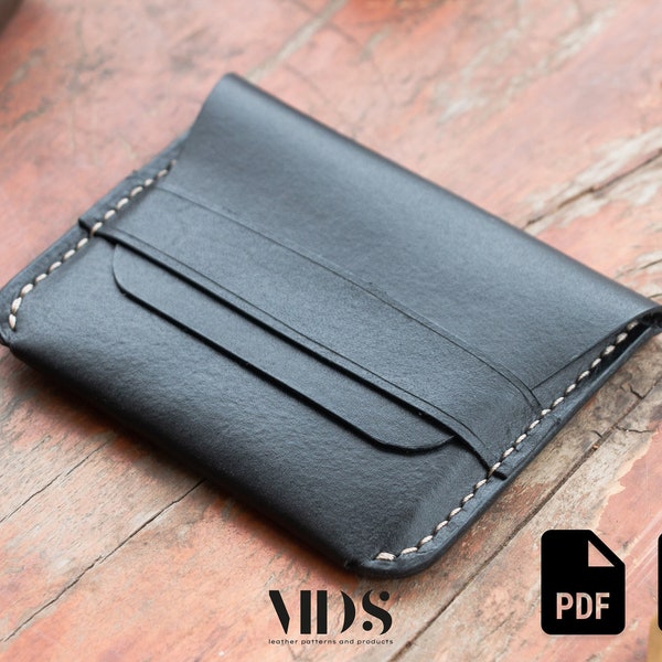 Leather Flap Wallet Pattern PDF, Leather Card holder PDF template, Business Card Holder Template, Leather SVG, Card Case Pattern