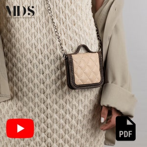 Ledertasche PDF Schnittmuster, Leder Mini Crossbody Geldbörse Vorlage, Kleine Geldbörse Schnittmuster, Leder Schnittmuster für kleine Geldbörse, Leder DIY