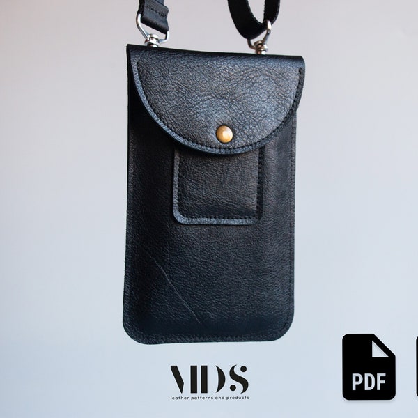 Leather Phone Bag Pattern PDF, Leather Phone Bag Pattern Template, Leather Bag PDF, Leather Patterns