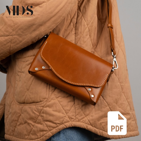 Leather Origami Bag PDF Pattern, Leather Origami Shoulder Bag, Leather Purse Template, Leather Crossbody Bag Pattern