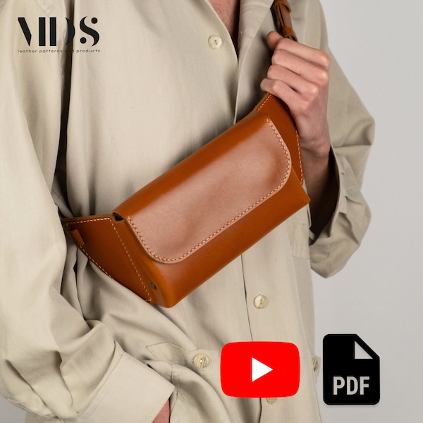 Leder Bauchtasche Muster PDF, Leder Gürteltasche Muster, Leder Bauchtasche Muster Vorlage, Leder Bauchtasche PDF, Leder DIY