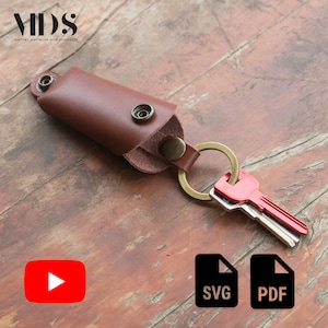 Leder Schlüsselanhänger Muster, Stitchless Leder Schlüsselanhänger PDF, Nicht Stitch Leder Muster, Leder Key Organizer PDF