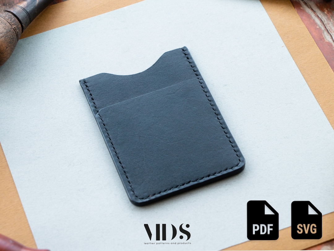Leather Card Holder Pattern PDF, Card Holder Digital Template, Leather