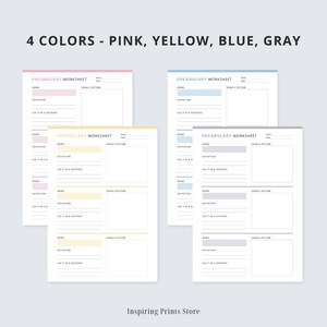 4 colors: pink, yellow, blue, gray