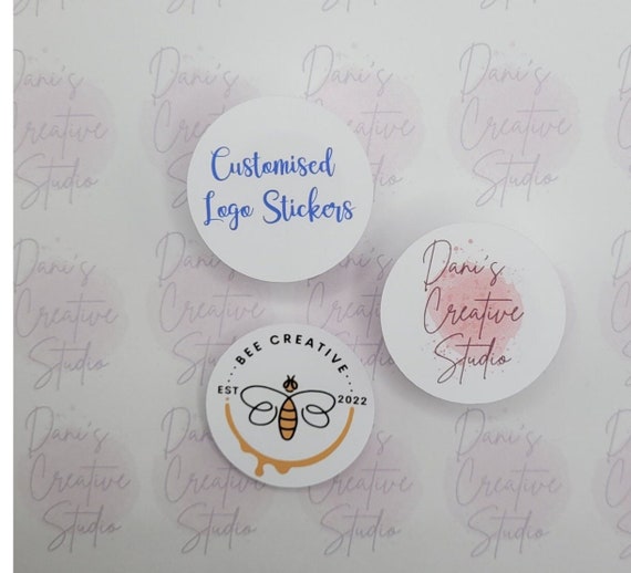 Personalised Logo Stickers/ Custom Stickers X 20 per Sheet. Etsy