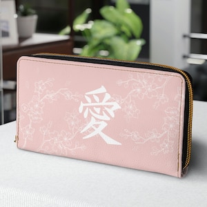 Cute Pink Leather Wallet for Women Gift for Mom Gift for Mothers Day Kawaii Wallet Japanese Wallet Premium Wallet Gift for her Birthday Gift