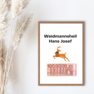 One million cash gift for hunters, poachers, and huntsmen | personalized digital file DIN A4 | Happy hunting