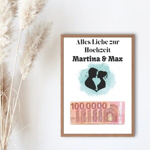 Geldgeschenk eine Million verliebtes Brautpaar | Glückwünsche zur Hochzeit | Geschenkidee | digitale Datei Din A4