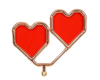 Cadre photo Deux Cœurs | Cadeau pour couples | Photos Lui et Elle | Cadre anniversaire | Cadeau de Saint-Valentin fait main au Royaume-Uni