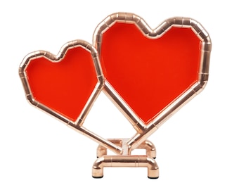 Decoración de soporte de cobre - Marco de regalo de amor - Regalo de aniversario - Decoración del hogar con forma de corazón - Exhibición de fotos romántica - Regalo para ella