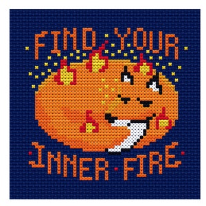 Find Your Inner Fire Cross Stitch Pattern: Firefox Design (PDF Digital Download)