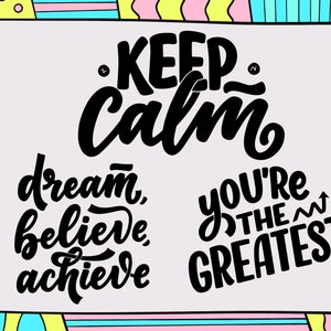 Pacchetto SVG motivazionale / Citazioni positive, SVG di affermazione, download digitale di incoraggiamento, detti motivazionali