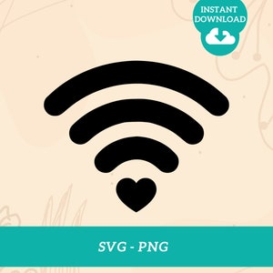 outline heart svg file,Inline Connected wifi heart svg, digital download connected heart wifi,heart wifi icon