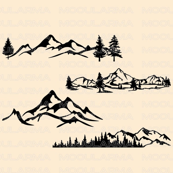 Forest Svg Cricut,Trees svg, Mountains SVG bundle, Mountain svg clipart,Mountain svg bundle files for cricut,Mountaineering,digital download