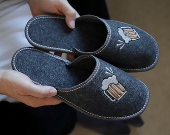 Pantoufle Drole Pour Homme Pantoufles En Feutre Pour Hommes, Motif