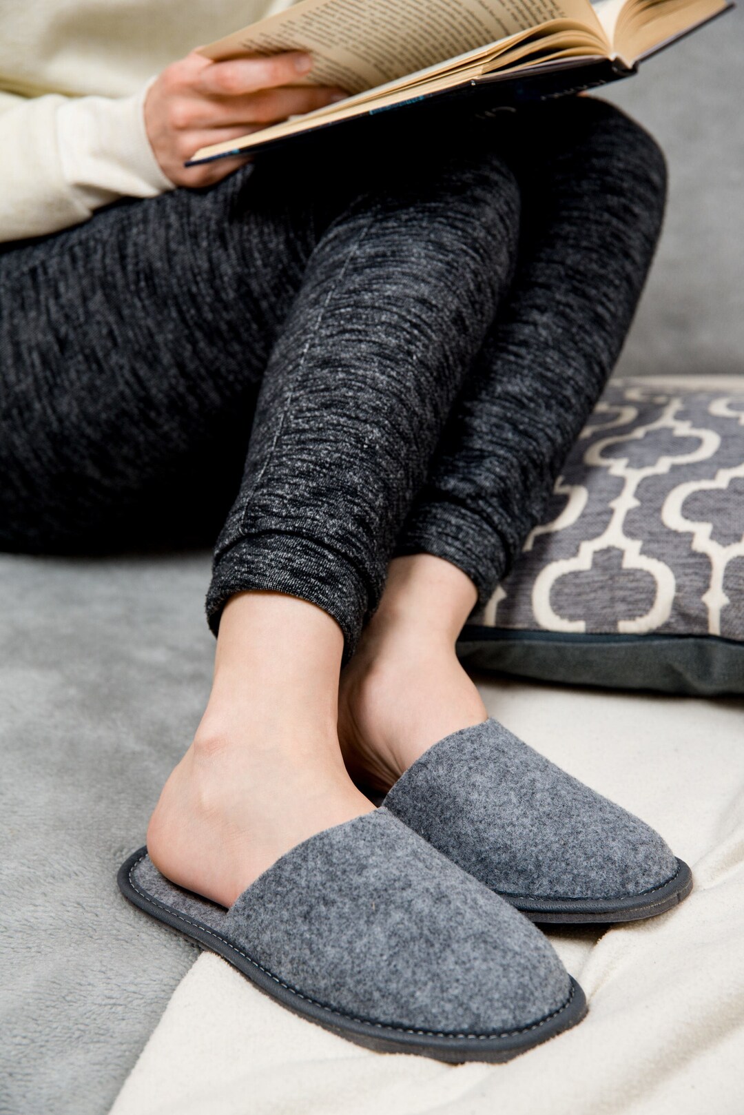 Grey Visitor's Slippers, Perfect Gift for Your Guests, for Cold Feet Etsy