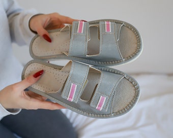 Velcro Hausschuhe, bequem, Geschenk für Oma, Hausschuhe mit variabler Breite, Hausschuhe, Velcro Schuhe für Frauen