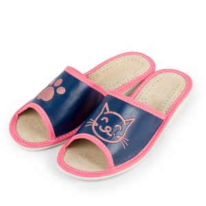 KITTY pantoffels, leren schoenen, comfortabele schoenen, handgemaakte pantoffels, Pools product