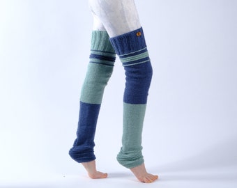 Hand Knitted Fluffy Leg Warmers- Thigh High Leg Warmers- Over The Knee- Yoga Leg Warmers, Ballet Leg Warmers, Activewear, Yoga Gift