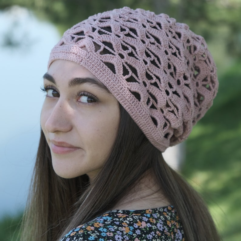 Boho Chic Crochet Slouchy Beanie for Summer Days image 4