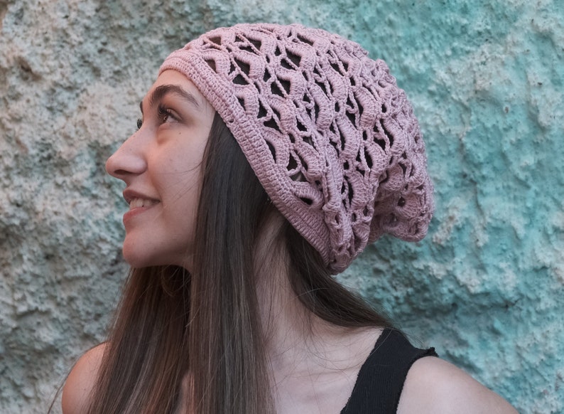 Boho Chic Crochet Slouchy Beanie for Summer Days image 3