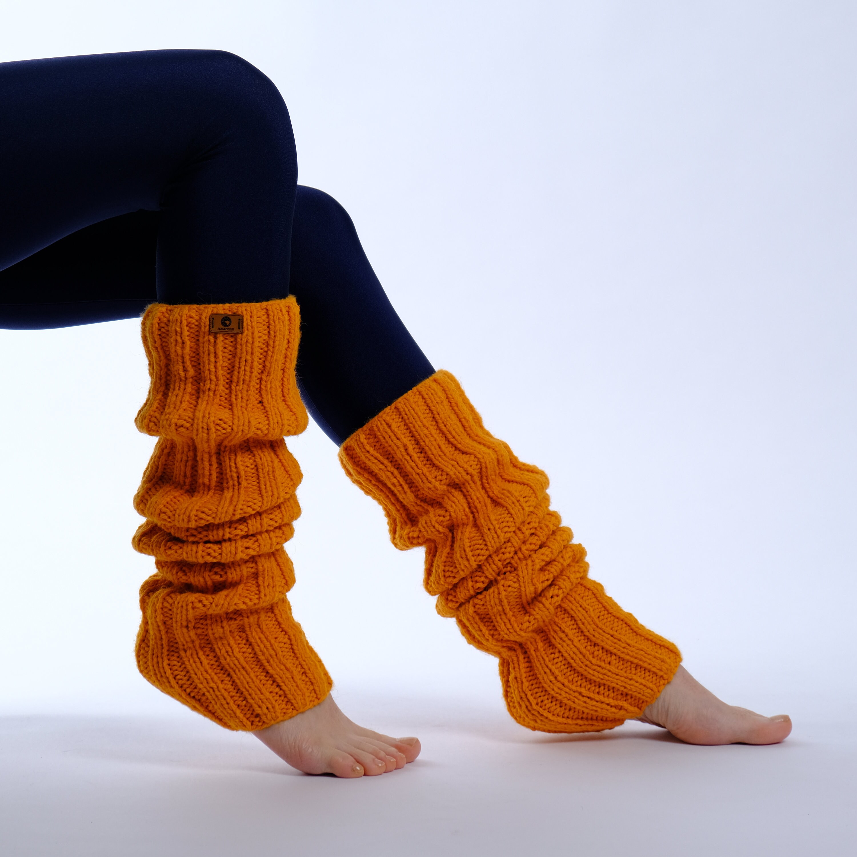 Hand Knitted Leg Warmers, Mid Calf Slouchy Leg Warmers, Yoga Leg