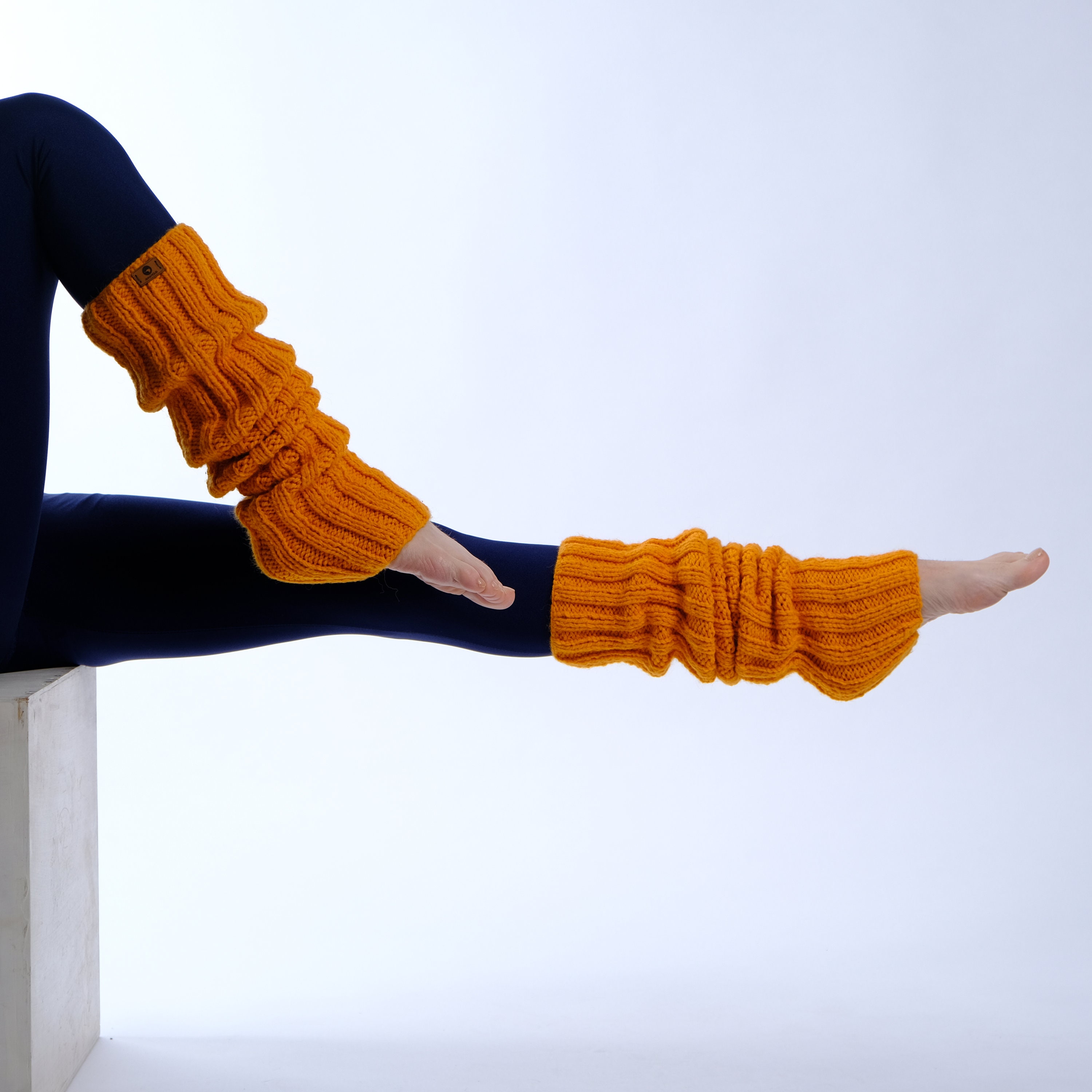 Hand Knitted Leg Warmers, Mid Calf Slouchy Leg Warmers, Yoga Leg