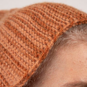 Brown Alpaca Wool Beanie Crochet Alpaca Hat Knitted Unisex Wool Beanie Cap Wool Winter Hat For Men and Women image 5
