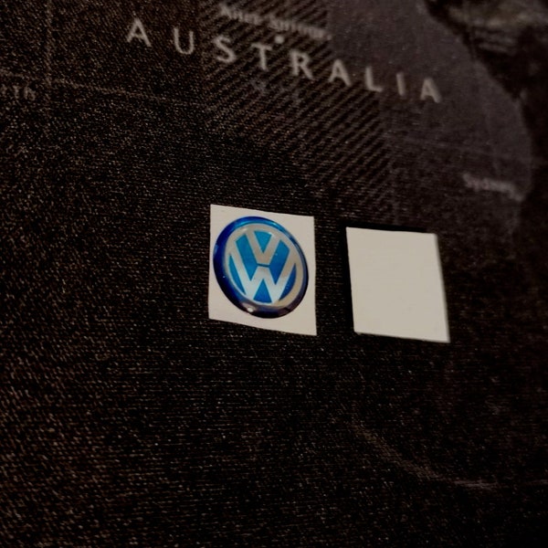 2 stickers emblème bleu cristal VW pour porte-clés de voiture