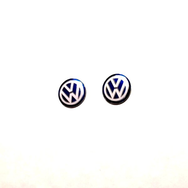 2x metalen V W logo stickers badges emblemen voor auto afstandsbediening sleutelhanger 14 mm