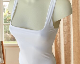 BODYSUIT with SQUARE COLLAR color White Size M