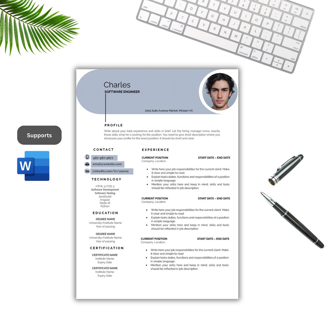 Software Developer Resume Template ATS Friendly | Tech Resume Bundle ...