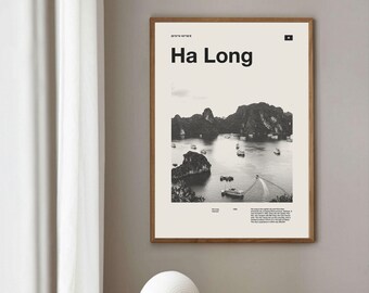 Ha Long Bay Art Print | Ha Long BayPoster | Ha Long  Wall Art | Mid Century Poster | Travel Print Art | Vietnam | Vintage Poster
