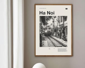 Ha Noi Art Print | Ha Noi Poster | Ha Noi Wall Art | Mid Century Poster | Travel Print Art | Vietnam | Vintage Poster