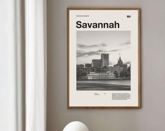 Savannah Art Print | Savannah Poster | Savannah Wall Art | Mid Century Poster | Travel Print Art | Georgia | Vintage Poster