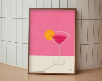 Cosmopolitan Cocktail Minimalist Poster | Drinks Poster | Art Deco Poster |  Cocktail Wall Art | Housewarming Gift | Bar Decor