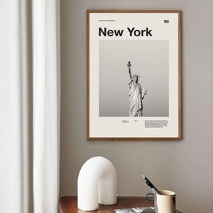 New York City Art Print | New York Poster | New York Wall Art | Mid Century Poster | Travel Print Art | NYC