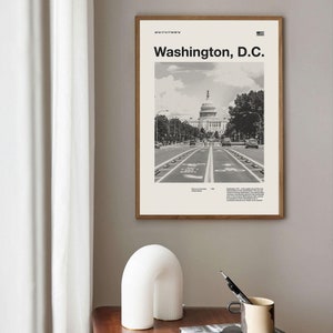 Washington, D.C. Stadt Kunstdruck | Washington, D.C. Poster | Washington, D.C. Wandkunst | Mid Century Poster | Reise Druck Kunst