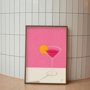 Cosmopolitan Cocktail Minimalist Poster | Drinks Poster | Art Deco Poster |  Cocktail Wall Art | Housewarming Gift | Bar Decor