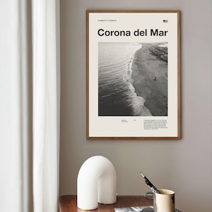 Impresión de Corona del Mar / Cartel de Corona del Mar / Arte de pared de Corona del Mar / Cartel de mediados de siglo / Arte de impresión de viaje / California / Cartel vintage