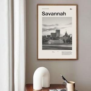 Savannah Kunstdruck | Savannah Poster | Savannah Wandkunst | Mid Century Poster | Reise Druck Kunst | Georgien | Vintage Poster