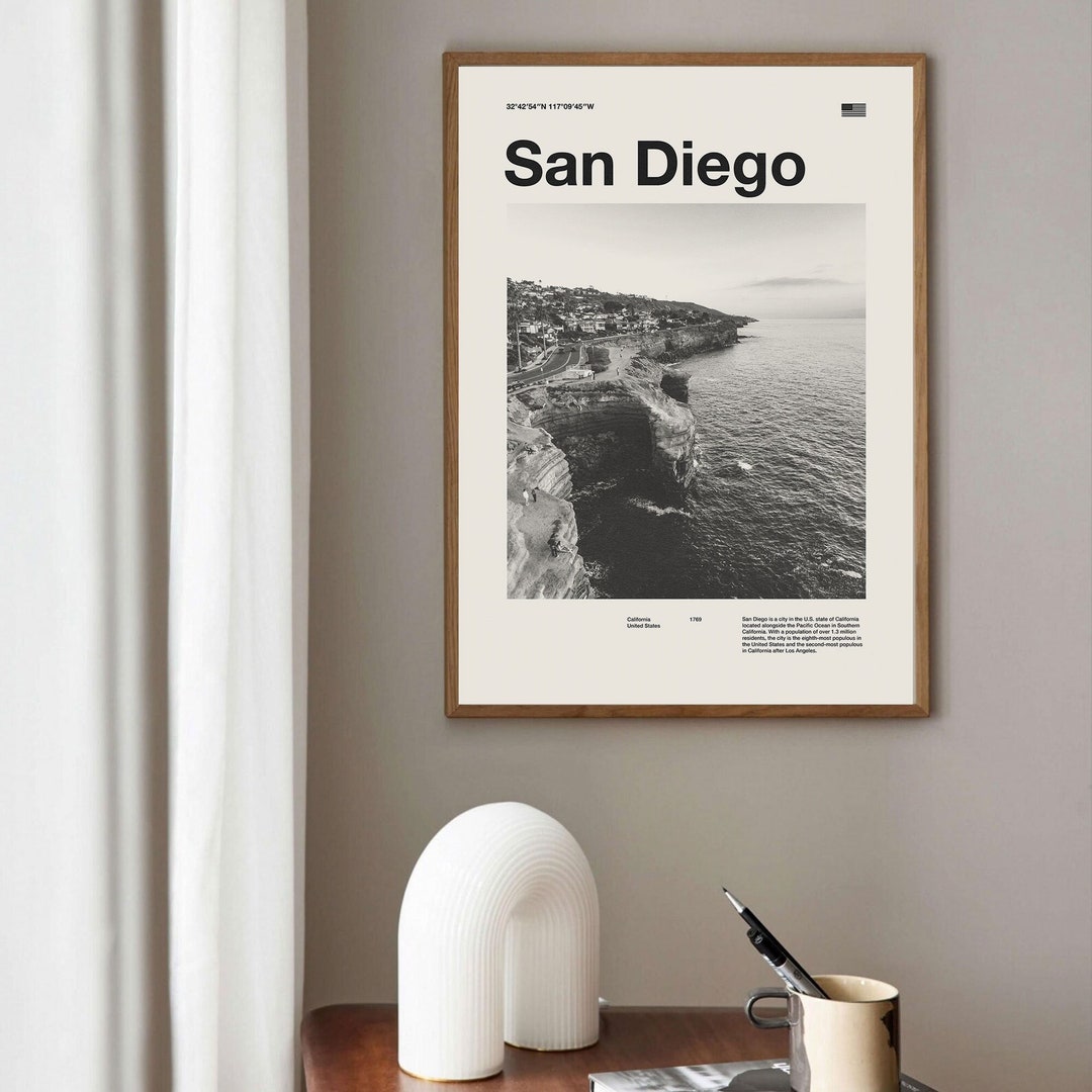 San Diego Art Print | San Diego Poster | San Diego Wall Art | Mid ...