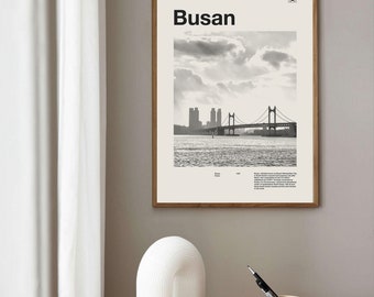 Busan Art Print | Busan Poster | Busan Wall Art | Mid Century Poster | Travel Print Art | South Korea | Vintage Poster