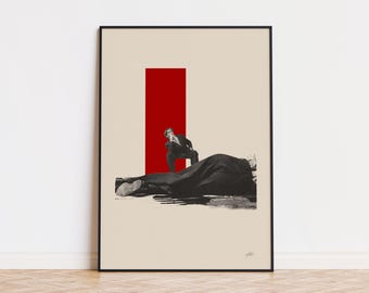 American Psycho Inspired Movie Poster | Mid Century Modern Poster | Minimalist Poster | Retro Art Print | Classic Movie Poster