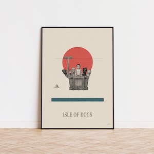 Isle of Dogs Inspired Movie Poster | Mid Century Modern Vintage Movie Poster | Retro Movie Print | Wall Decor | Wes Anderson Poster