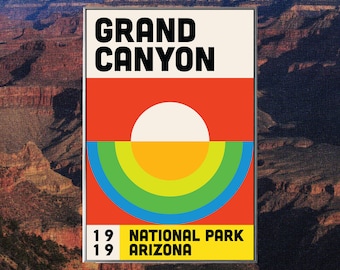 Grand Canyon National Park Mid Century Poster | Abstract Travel Poster | Minimalist Art Print | National Park Poster | Arizona Poster